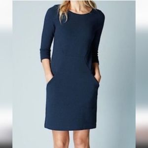 Boden Ottoman shift mini dress women's size 6R US navy blue with pockets